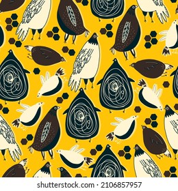 vector seamless pattern multicolored cute birds . 