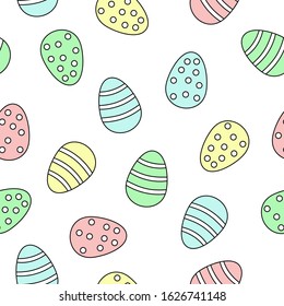 Vector. seamless pattern of multicolored Easter eggs
