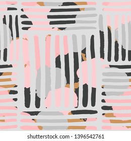 Vector seamless pattern with Multicolored Lines. Abstract bold design.