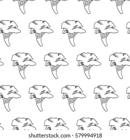 vector seamless pattern with mushroom