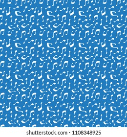 Vector seamless pattern with music colorful notes. Perfect for wallpaper, web page background, textile, music festival posters and jazz concerts. 
