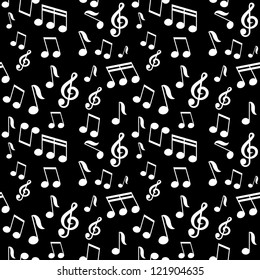 vector seamless pattern with music notes