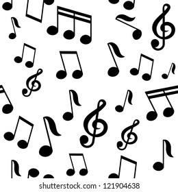 vector seamless pattern with music notes