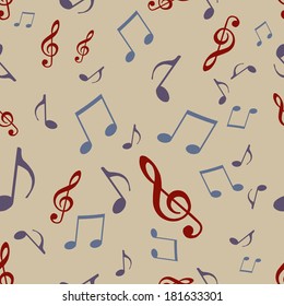Vector Seamless Pattern of Music Notes