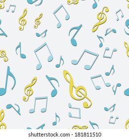 Vector Seamless Pattern of Music Notes