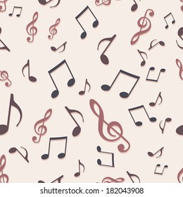 Vector Seamless Pattern of Music Notes