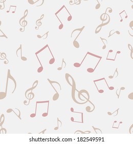 Vector Seamless Pattern of Music Notes