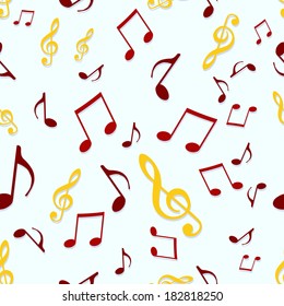 Vector Seamless Pattern of Music Notes