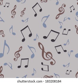 Vector Seamless Pattern of Music Notes