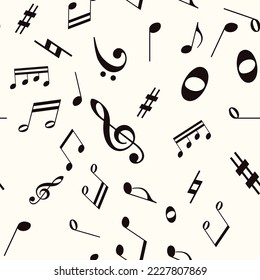 Vector seamless pattern with music notes, wrapping paper design template