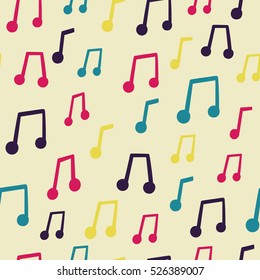 Vector seamless pattern with Music Notes. Cute and simple texture with Music Notes. 
