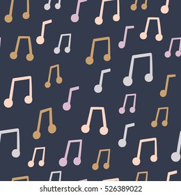 Vector seamless pattern with Music Notes. Cute and simple texture with Music Notes. 