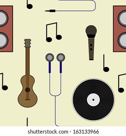 Vector seamless pattern with musical gears
