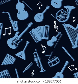 Vector Seamless Pattern of Musical Instruments