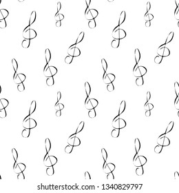 Vector seamless pattern. musical notes