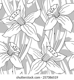 Vector seamless pattern with narcissus-3
