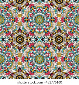 Vector seamless pattern. national decorative element for fabric ot design. Islam, Arabic, Indian, ottoman motifs. Oriental colorful mandala.