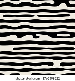 Vector seamless pattern. Natural abstract background with rounded spots. Monochrome spotty texture. Organic wavy print.