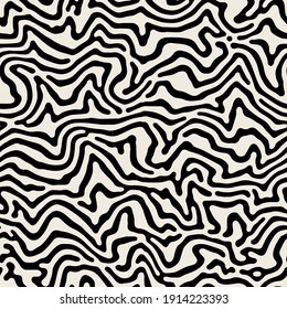Vector seamless pattern. Natural abstract background with smooth rounded spots. Monochrome spotty texture. Organic rippled print. Can be used as swatch for illustrator.