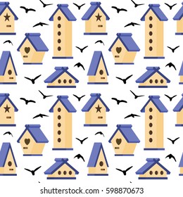 Vector seamless pattern with nesting box in flat style. Vector collection