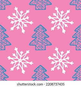 vector seamless pattern new year snowflake squirrel,star