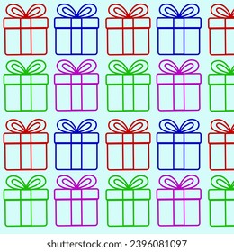 Vector seamless pattern.
New Year pattern with colorful gifts