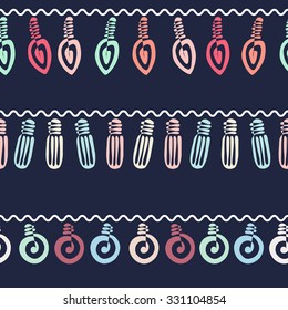 Vector Seamless Pattern New Year Garlands 