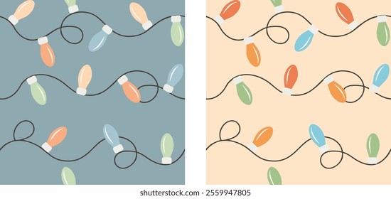 vector seamless pattern New Year's garland