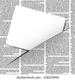 Vector seamless pattern with newspaper columns and place for place text. Text in newspaper page unreadable.