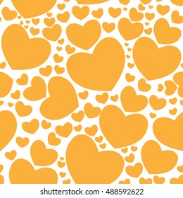 Vector seamless pattern with nice hearts on background.