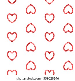 Vector seamless pattern with nice hearts on background.