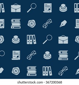 Vector seamless pattern with Notary public tools