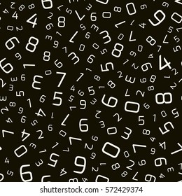 Vector seamless pattern with numbers in random order