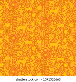 Vector seamless pattern with objects that could cause allergy