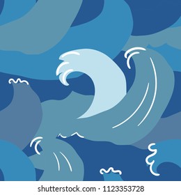 Vector of seamless pattern with ocean waves
