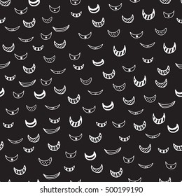 Vector seamless pattern with ocean waves. Abstract doodle hand drawn illustration. For wallpaper, print, posters and phone case.