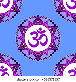 Vector seamless pattern with ohm sign