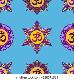 Vector seamless pattern with ohm sign