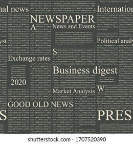 Vector Seamless Pattern With Old Magazine Or Newspaper Columns. Text To Column: 