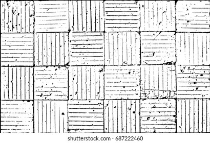 Vector seamless pattern with old tile texture on white background.