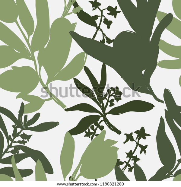 Vector Seamless Pattern Olive Hand Drawn Stock Vector (Royalty Free