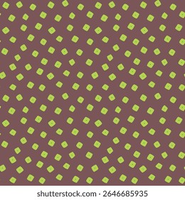 Vector seamless pattern with  olive polka dots on dark brown background.