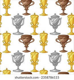 vector seamless pattern Olympics sport victory cup Olympic flame