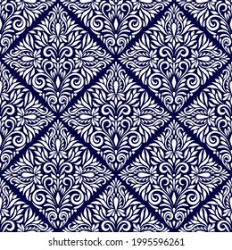 Vector seamless Pattern on blue