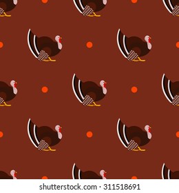 Vector seamless pattern on brown background.