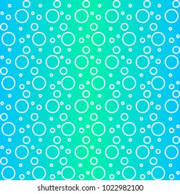 Vector seamless pattern on gradient blue and green background with water babbles. For kid prints, textile