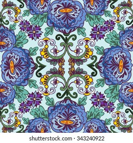 Vector seamless pattern on Oriental style.