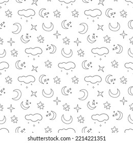 Vector seamless pattern on the theme of sleep.