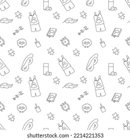 Vector seamless pattern on the theme of sleep.