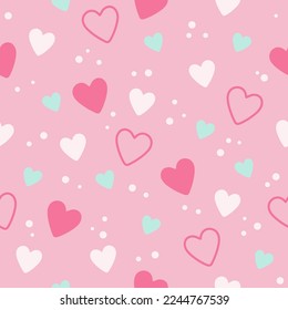 vector seamless pattern on the theme of valentine's day